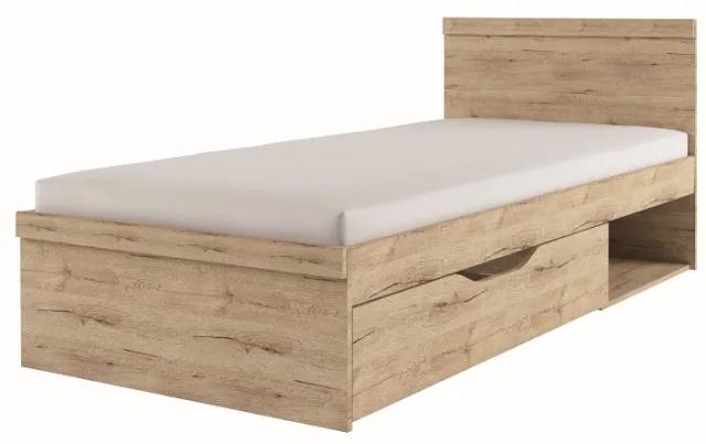 KONDELA Orestes 90 jednolôžková posteľ 90x200 cm dub san remo