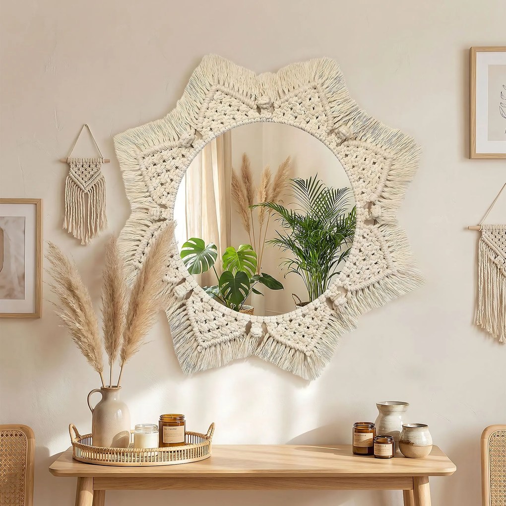 Tutumi Tutumi, nástenné zrkadlo Boho 53x53cm 322048, HOM-03004