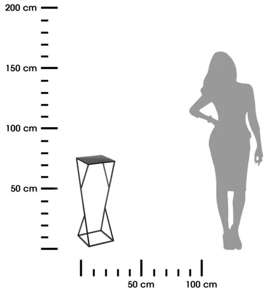 Stojan na kvety LOFT 70x23,5 cm čierna