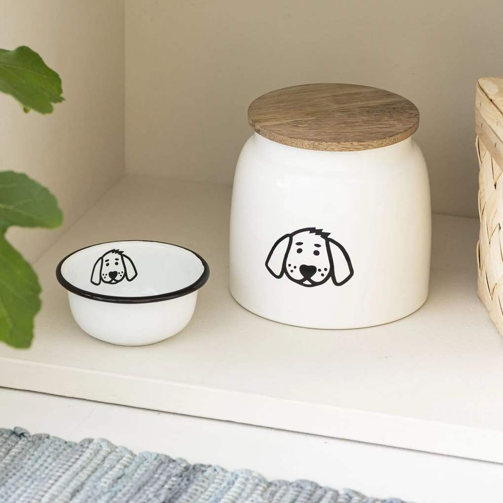 Ib Laursen Plechová dóza na granule pre psy White 2,2 l