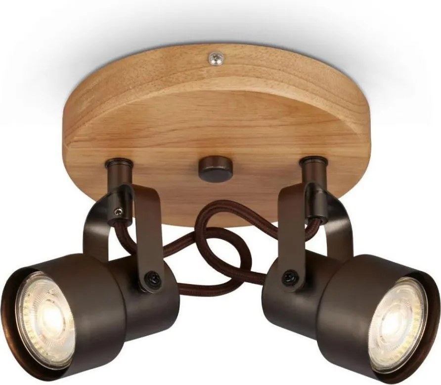 Briloner 2872-025R - LED Bodové svietidlo SPOTLIGHT 2xGU10/5W/230V hnedá