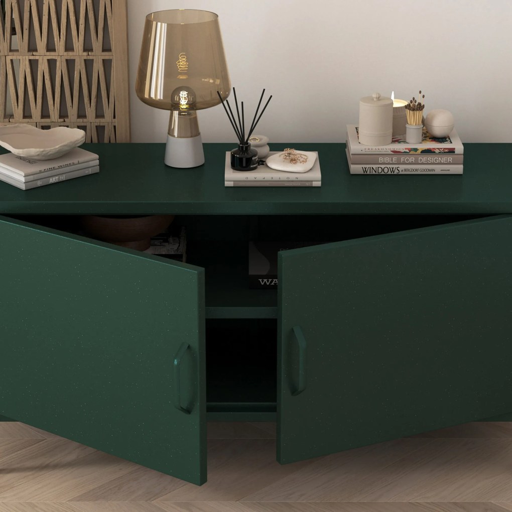 TV stolík na nožičkách ROSA, 1150 x 595 x 400 mm, Modern: fľaškovo zelená farba