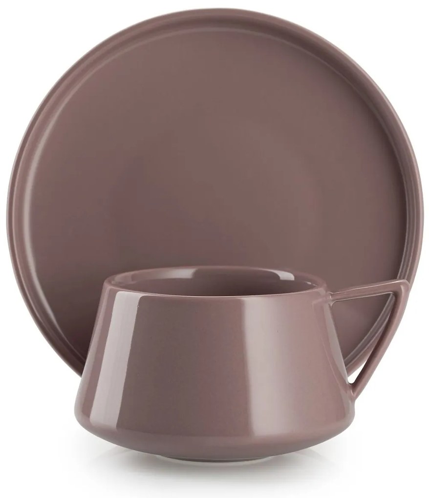 Porcelánová šálka s podšálkou Luna Pink 200 ml