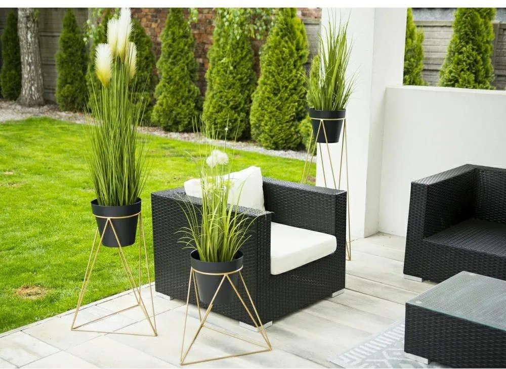 STOJAN NA KVETINÁČ TRIANGLE 90X50X24 CM ZLATÁ