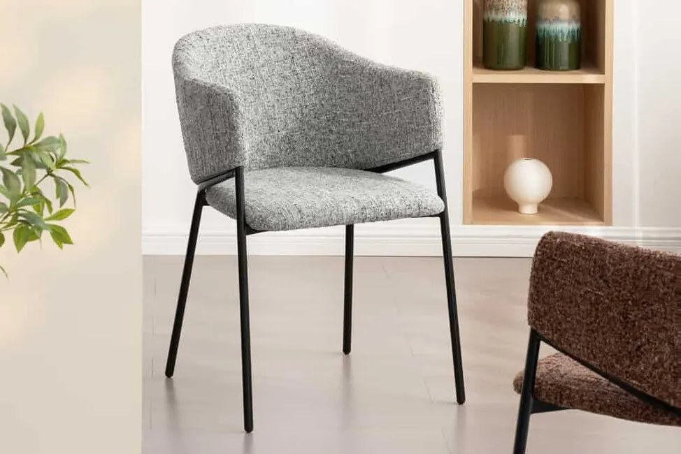 Štýlová stolička do jedálne Angers šedá ženilka