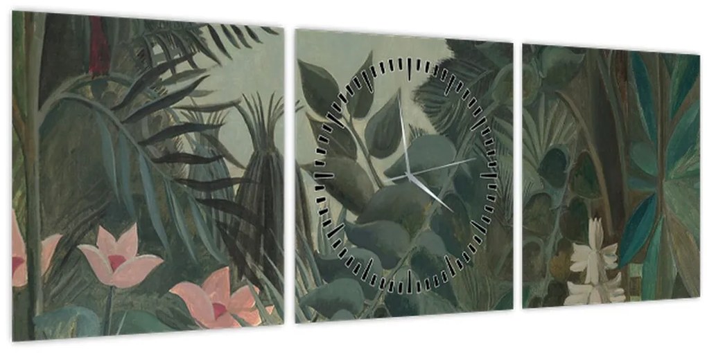 Obraz - Henri Rousseau, The Equatorial Jungle, reprodukcia (s hodinami) (90x30 cm)