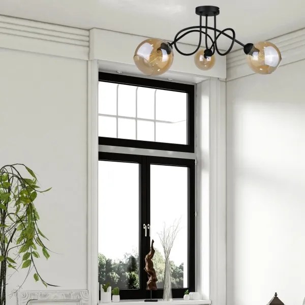 Prisadený luster VENUS BLACK 3xE27/60W/230V