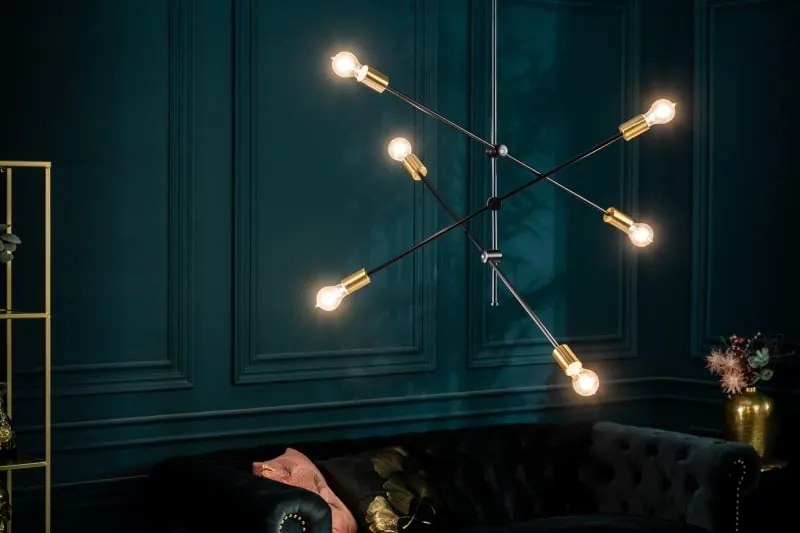 Závesná lampa variácia čierne zlato