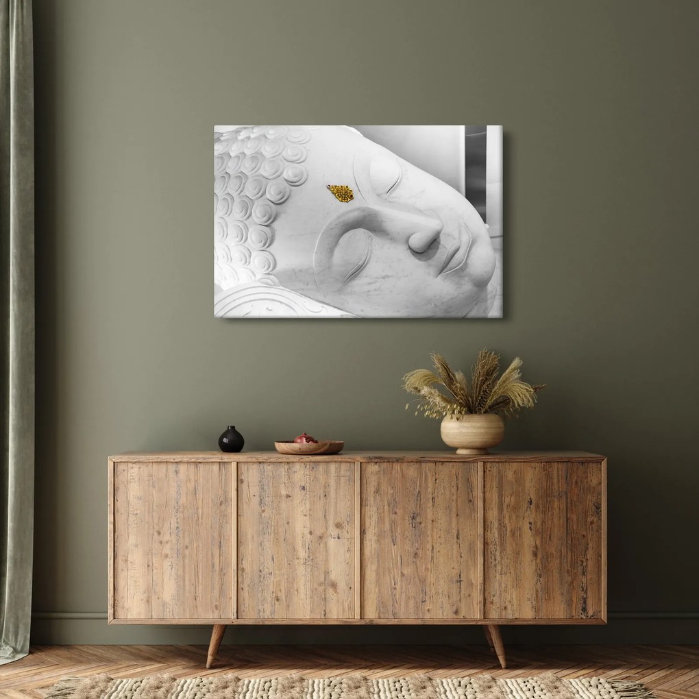 Obraz - Biely Budha (90x60 cm)