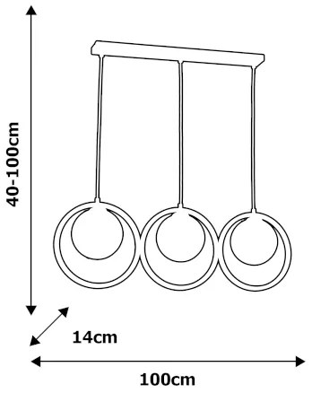 Luster na lanku BOSTON 3xE14/40W/230V