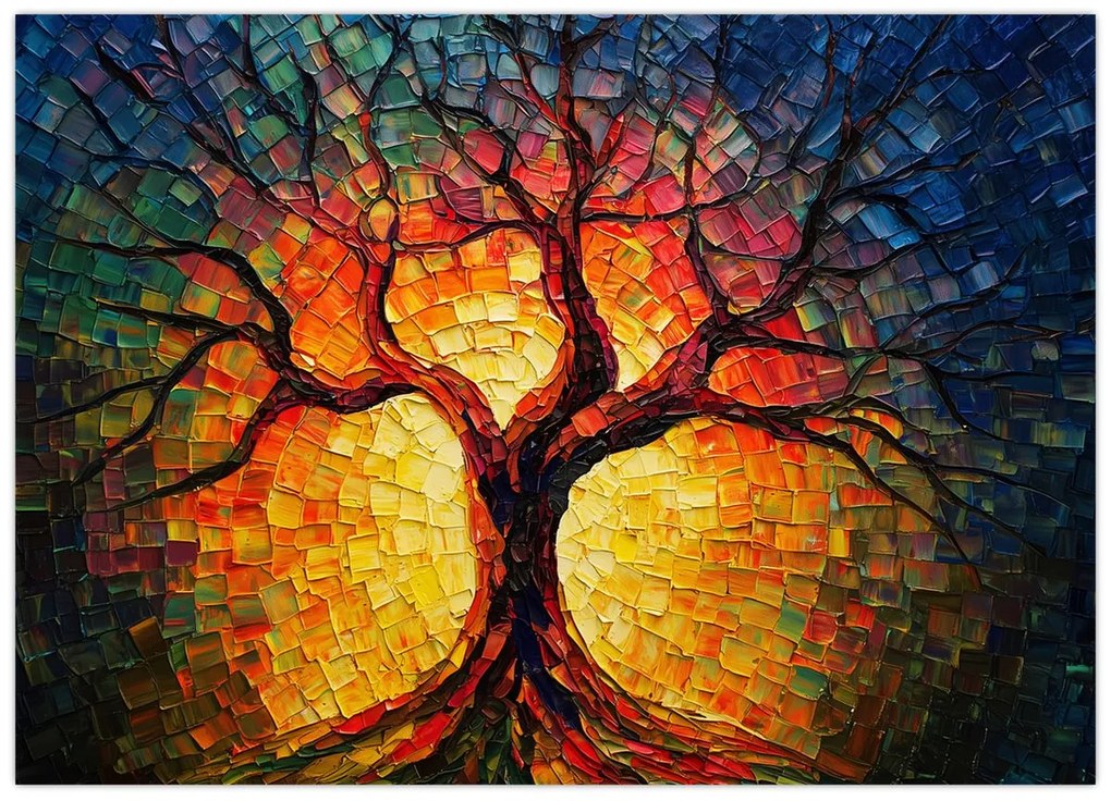 Obraz - Strom života v mozaike (70x50 cm)