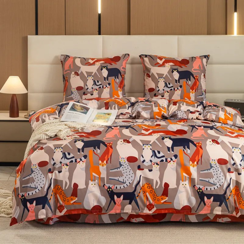 Obliečky z mikrovlákna CATMOSPHERE farebné Rozmer obliečky: 2 ks 70 x 90 cm | 200 x 220 cm