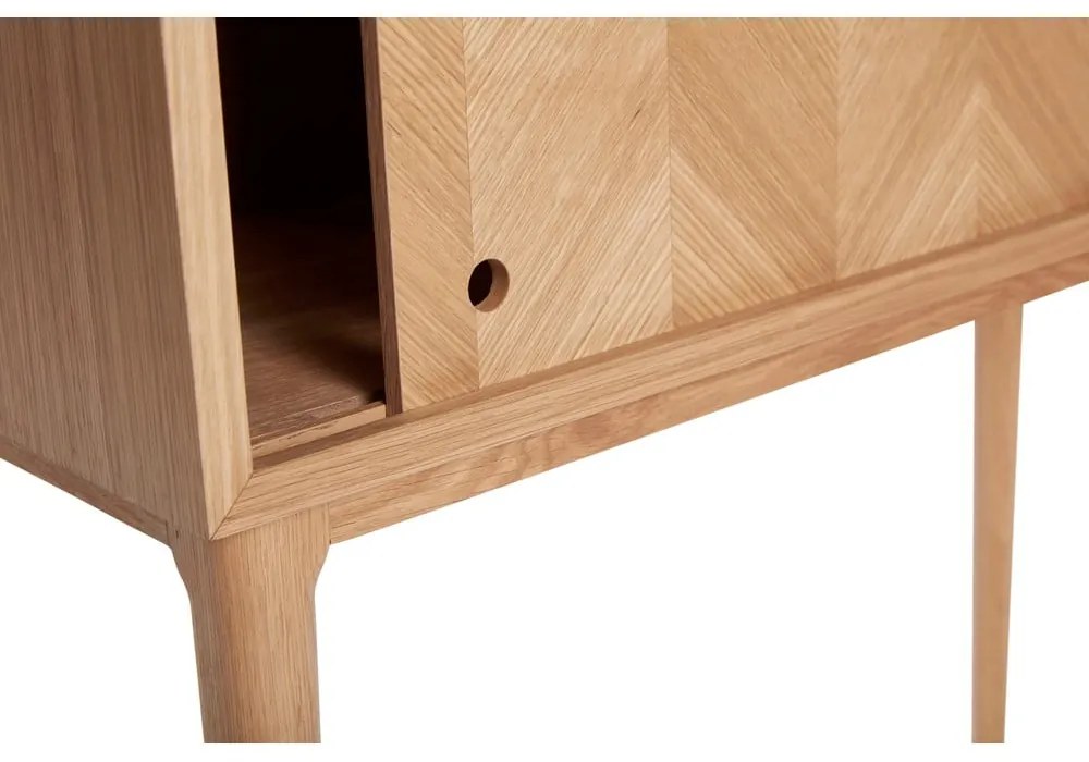 Komoda z dubového dreva Hübsch Herringbone, výška 90 cm