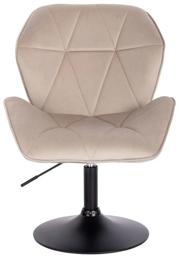 LuxuryForm DESIGN Stolička MILANO MAX VELUR na čiernom tanieri - latte