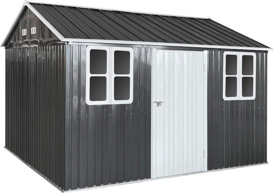 Plechový záhradný domček na náradie, antracitová, 3,6x3,1x2,5 m, GABKO