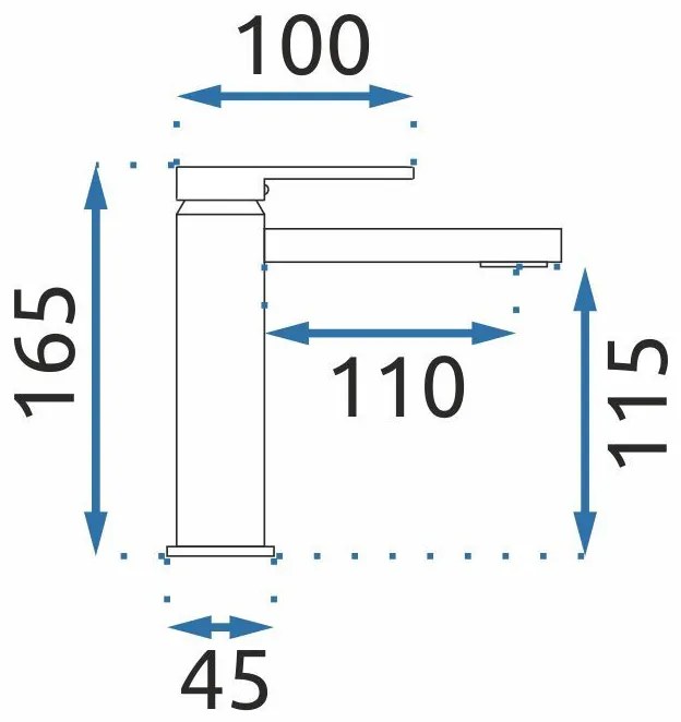 Rea Verso, umývadlová batéria h-165, zlatá matná, REA-B6555