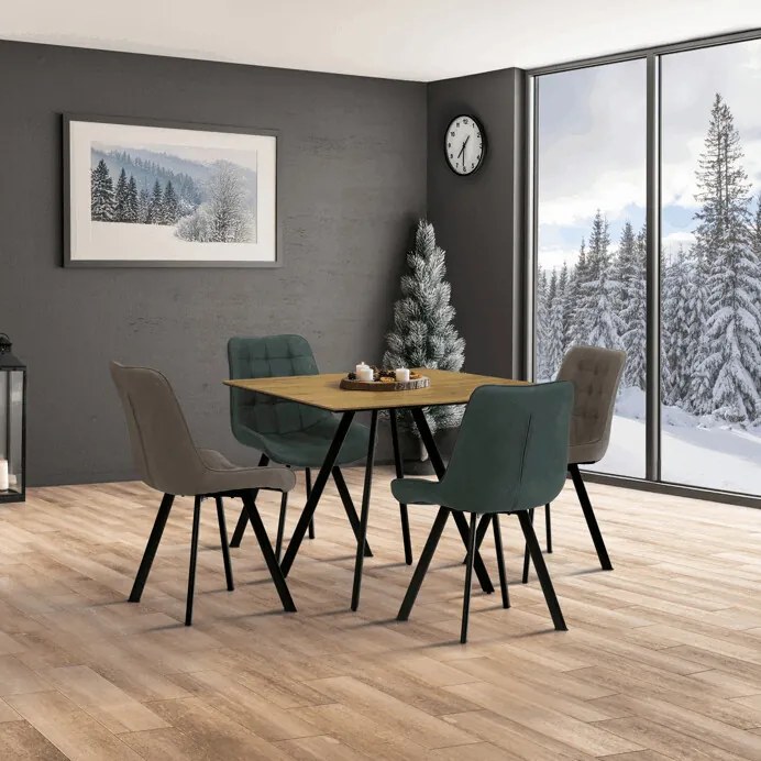 Autronic BONTEC Jedálenský stôl 90x90cm, lamino, sivý dub, HT-R5190 GREY Farba: Šedá