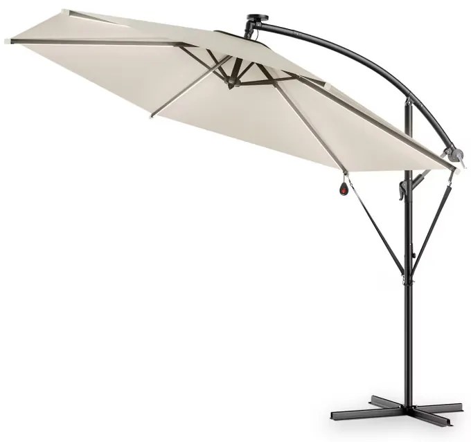 InternetovaZahrada LED slnečník Mali Ø330 cm - krémový
