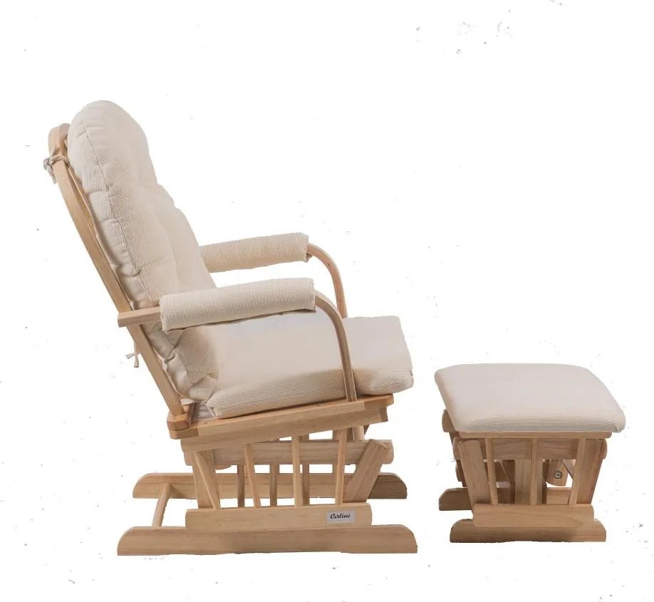 Komfortné relaxačné kreslo s taburetom Catini TREVISO sv.drevo