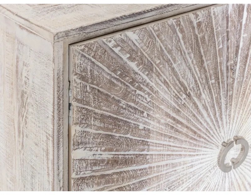 furniture-nabytek.cz - Masívna komoda Zambie z mangového dreva, voskovaná, biela – 163×41×87 cm