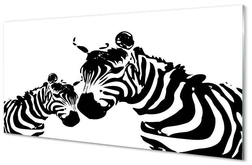 Sklenený obraz maľované zebra 125x50 cm