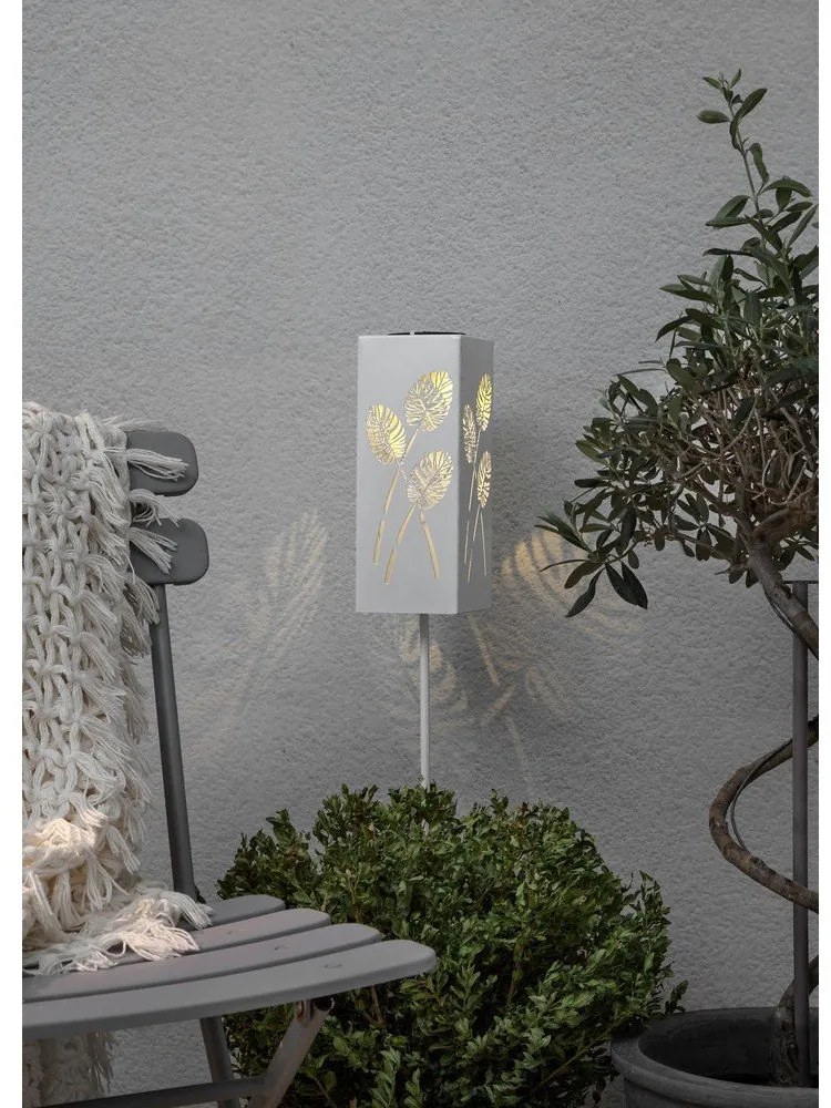 Biela solárna LED svetelná dekorácia z kovu Star Trading Albaleaf