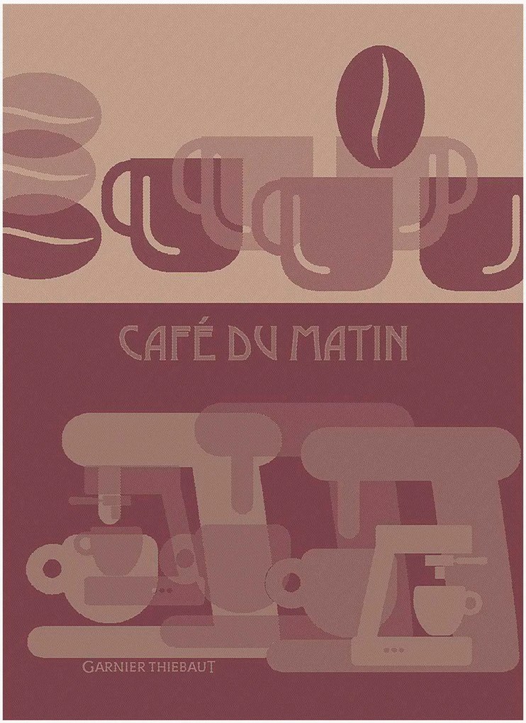 Žakárové kuchynské utierky Cafe Du Matin Palissandre, 4 ks