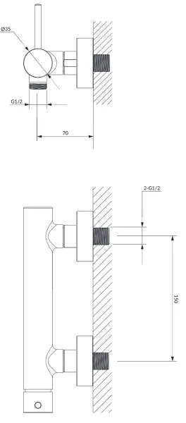 OMNIRES Y1240CR - Sprchová batéria Y lesklý chróm
