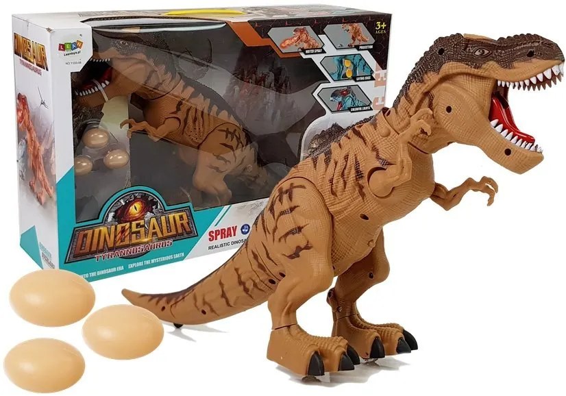 LEAN TOYS Hnedý dinosaurus na batérie