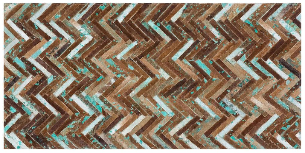 Kožený koberec 80 x 150 cm viacfarebný AMASYA Beliani