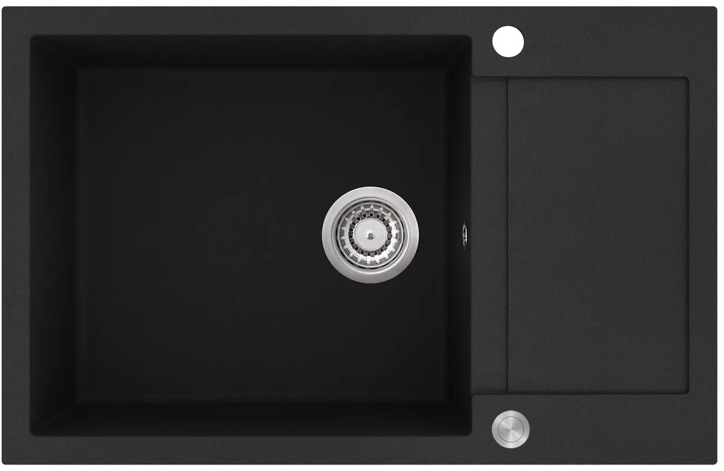 Cerano Egon, drez granitový, 1-komorový s odkvapkávačom, 780x500x200 mm, čierna metalická, CER-LIVSQT105-B