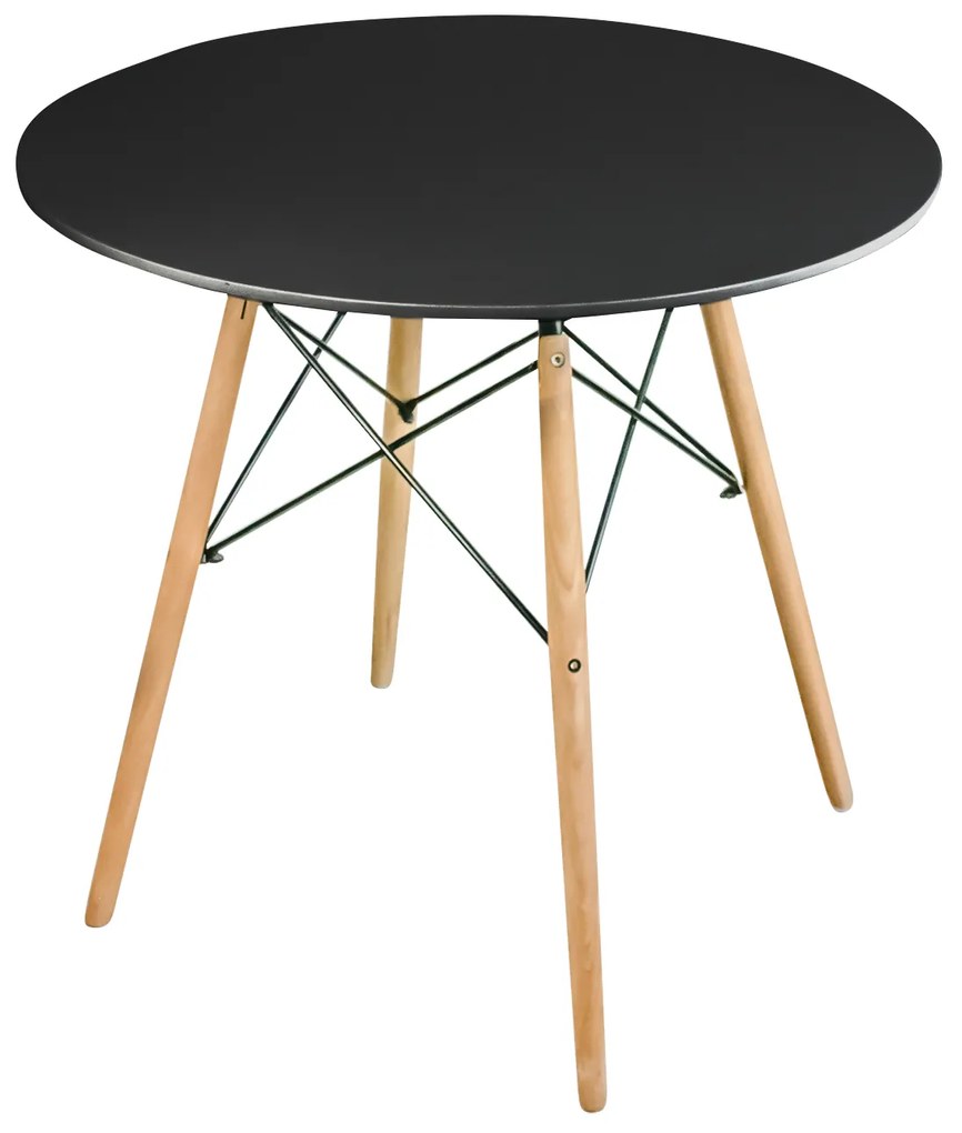 Jedálenský stôl TODI v škandinávskom štýle okrúhly - čierny