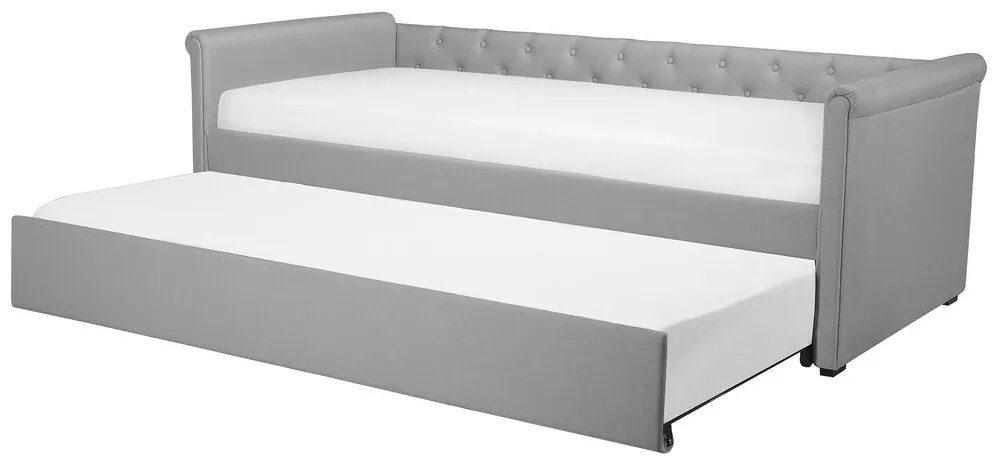 Rozkladacia posteľ 90 x 200 cm svetlosivá LIBOURNE Beliani