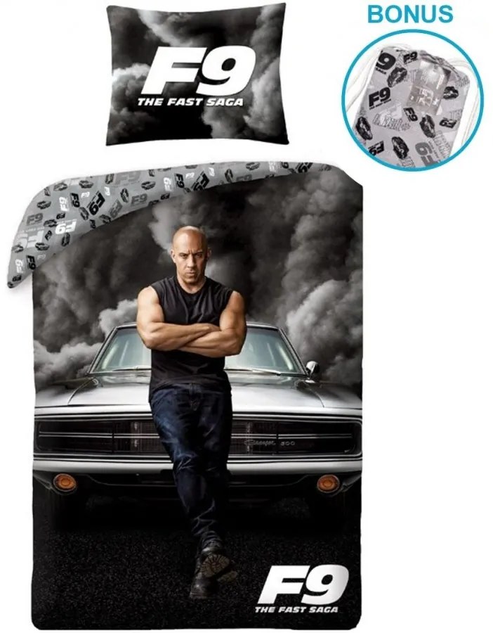 Bavlnené posteľné obliečky Rýchlo a zbesilo F9 - Fast &amp; Furious 9 - 100% bavlna - 70 x 90 cm + 140 x 200 cm