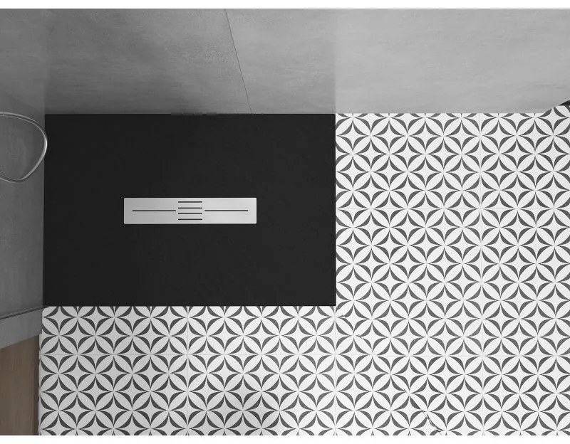 Mexen Toro, SMC obdĺžniková sprchová vanička 110 x 70 cm, čierna matná, 43707011