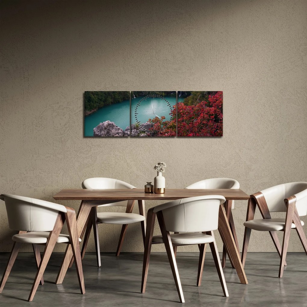Obraz krajiny (s hodinami) (90x30 cm)