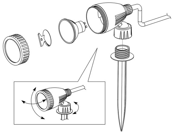 Eglo 98052 - RGB LED vonkajšie svietidlo NEMA-C 1xGU10/5W/230V IP44