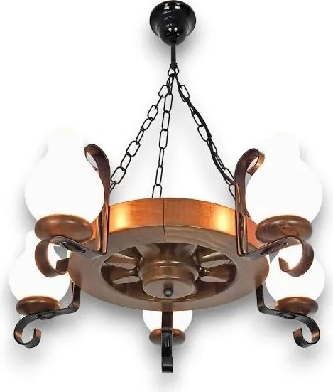 Brilagi - Luster na reťazi ROATA 5xE14/40W/230V pr. 50 cm buk/orech