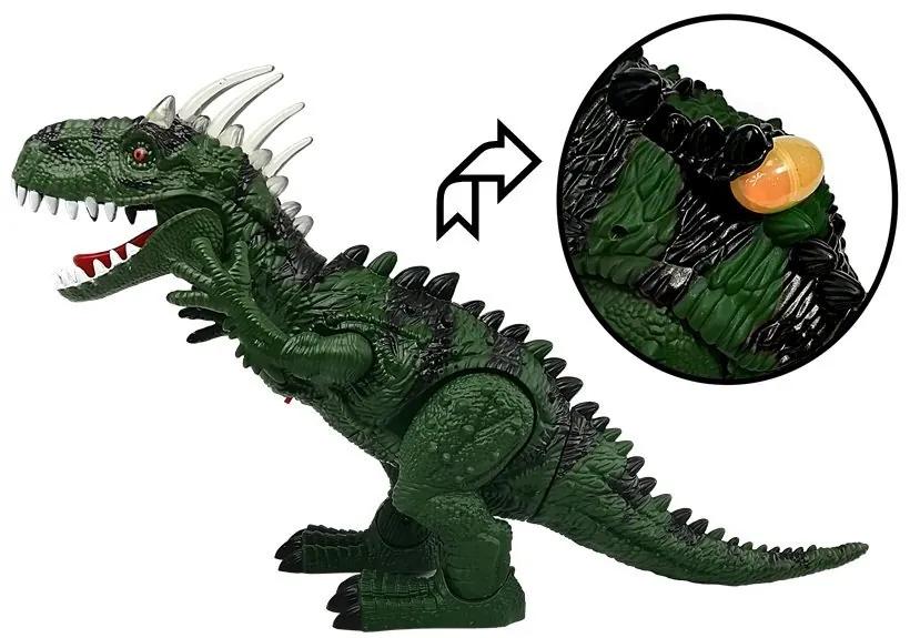 LEAN TOYS Dinosaurus Tyrannosaurus Rex na batérie s vajíčkami - zelený