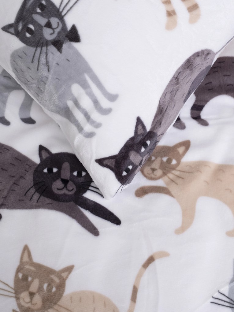 Obliečka na vankúšik mikroplyš Exclusive 40 × 40 cm - Mačičky