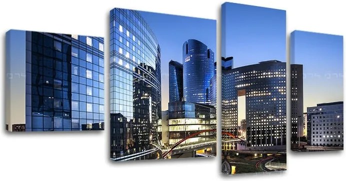 Obraz na stenu 4 dielny MESTO ME110E40 - 130x70 cm