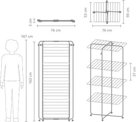 Biely sušiak na bielizeň 30 m HangOn Tower – Brabantia
