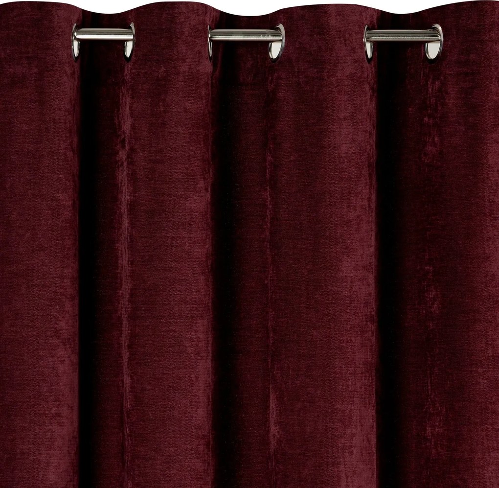 ZÁVES NA KRÚŽKOCH VANI 140X250 CM BORDOVÁ