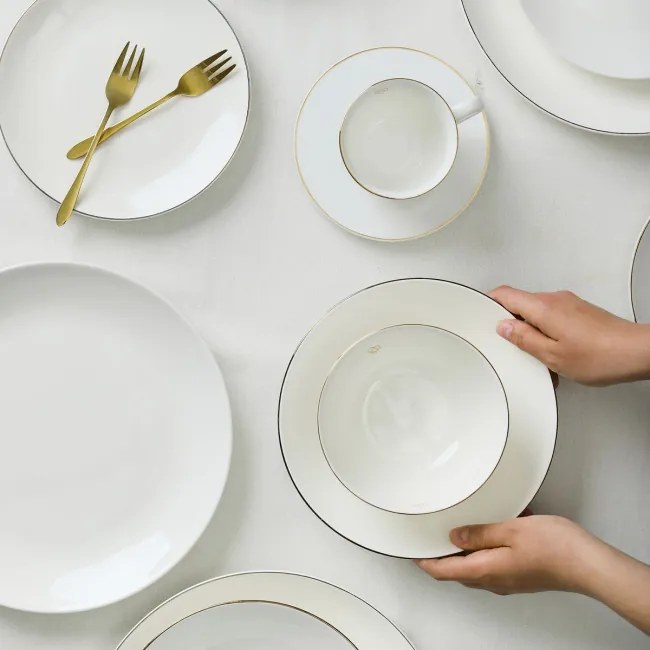 Hlboký tanier AURO so zlatým okrajom 992012