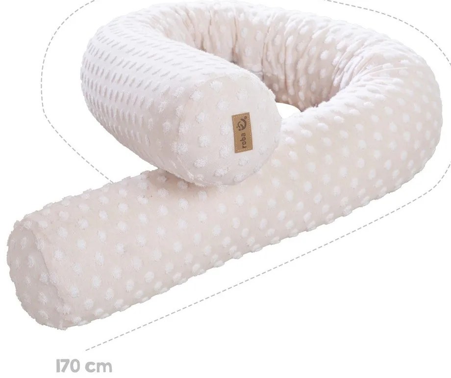 Béžový mantinel do postieľky s prímesou bavlny 170 cm Frosty Almond – Roba