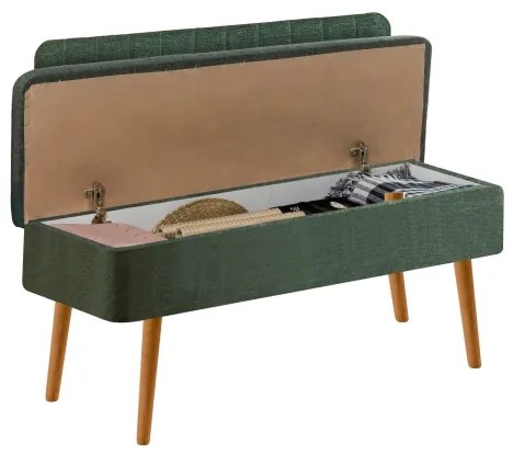 Prešívaná lavica VINA 85x105 cm zelená/borovica atlantic