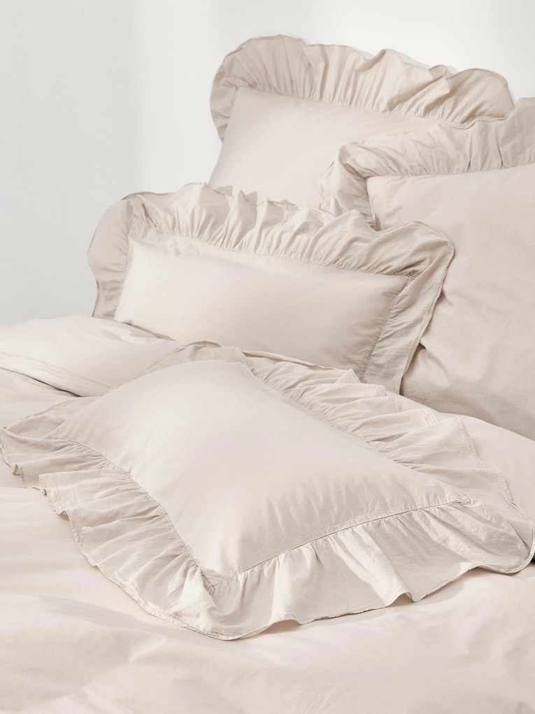 Obliečka na paplón z vypratého bavlneného perkálu's volánmi Louane