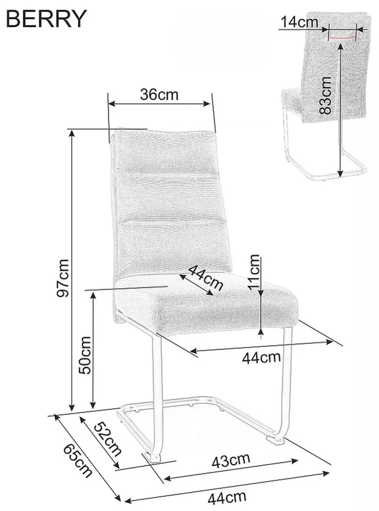 Čalouněná jídelní židle BERRY BREGO olivová