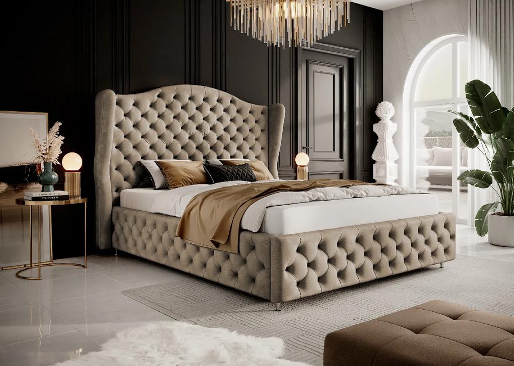 Dizajnová manželská posteľ  FEMIN 180x200 krémová