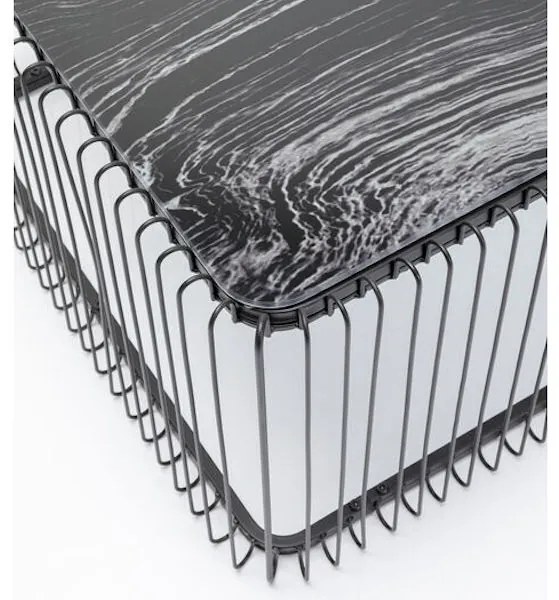 Wire Marble konferenčný stolík čierny